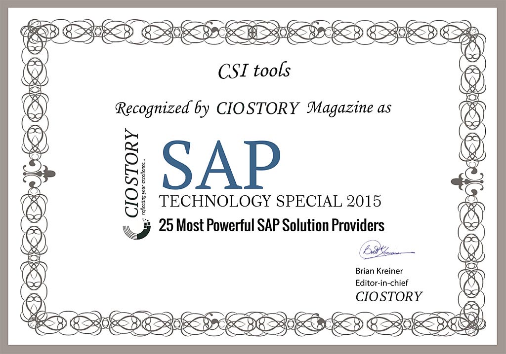 CIOStory 25MostPowerfulSAPSP Certificate 20151223